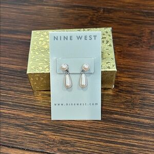 Nine West Gold and Pearl Earrings